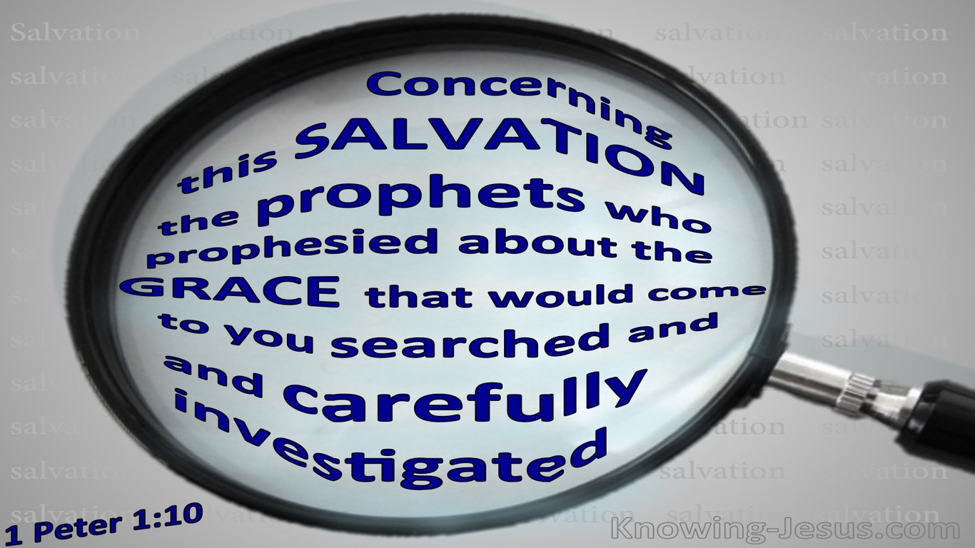 1 Peter 1:10 Concerning This Salvation (blue)